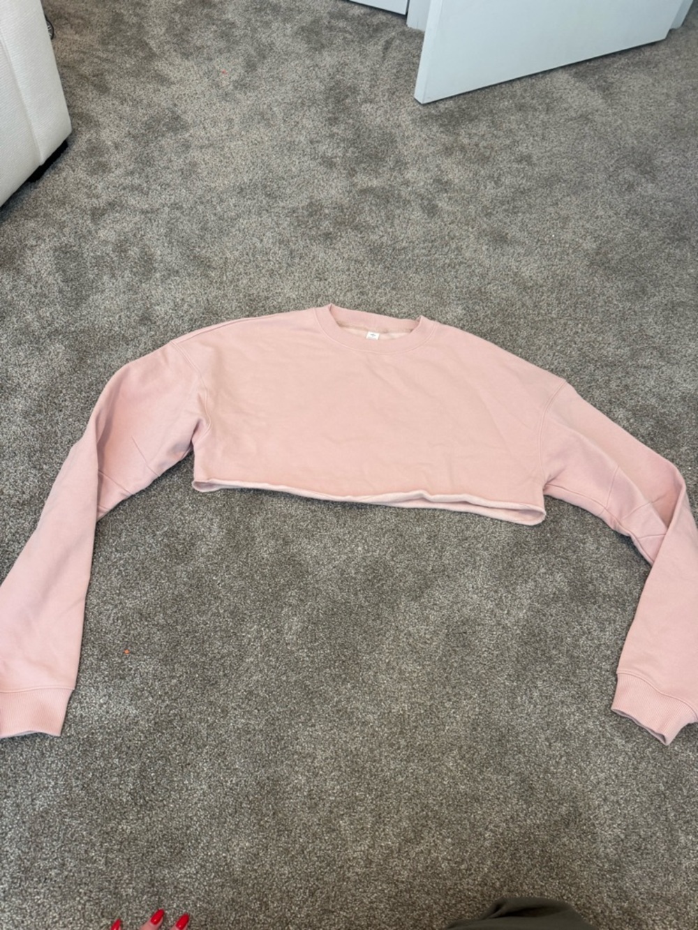 Alo- Exteremw Cropped Crewneck Sweatshirt - pink Quartz